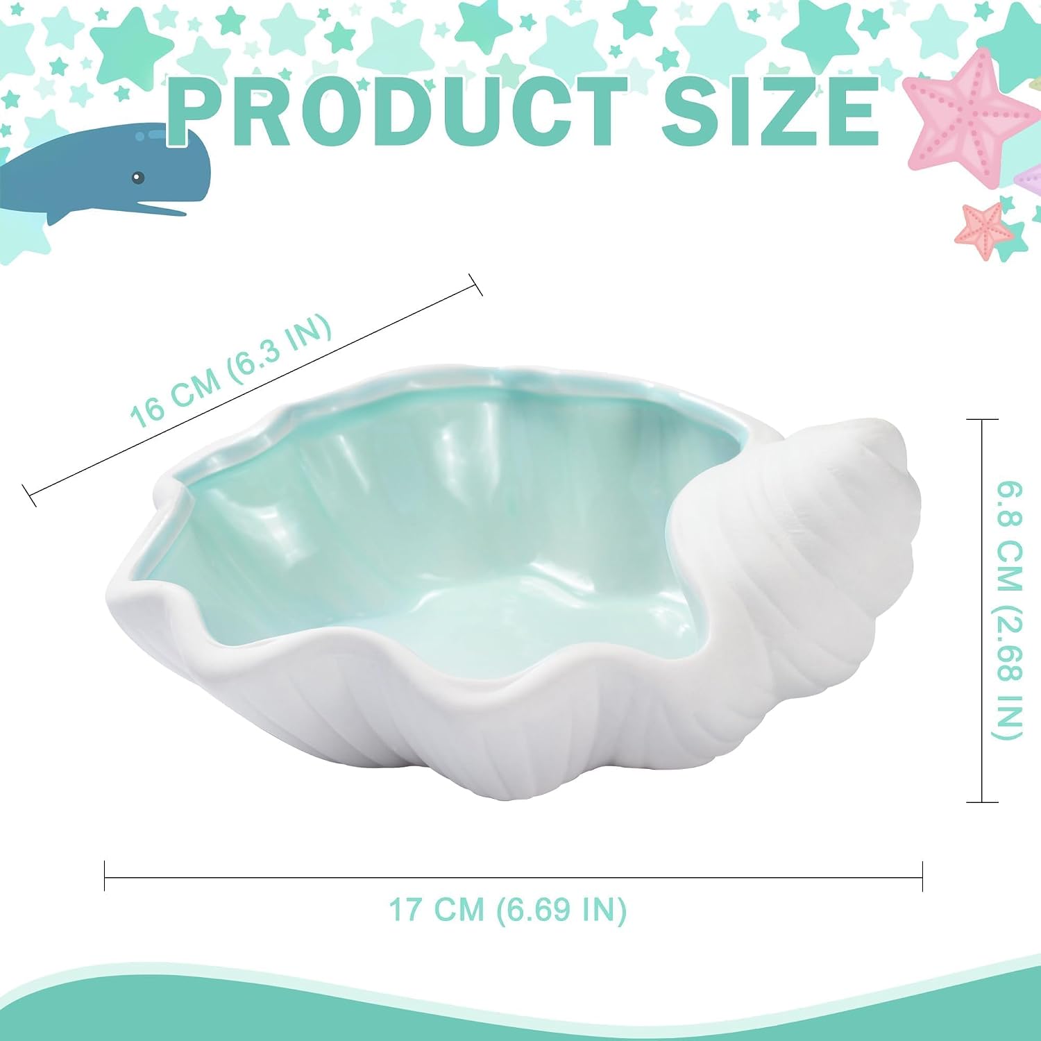 OSOPOLA Ceramic Shell Jewelry Tray Ocean Ring Holder Dish Key Tray | OSOPOLA OceanThemed Shell Tray For Rings Keys Decorative Plate For Women Christmas Birthday Gift HE02SL