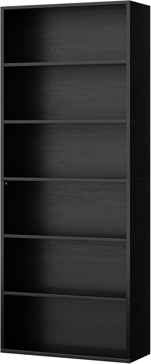 Shintenchi Bookshelf,6-Tier Open Bookcase and Bookshelves,6 Shelf Display Sto...