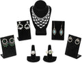 MOOCA Jewelry Display Set, Necklace Display Bust, Earring Organizer, Ring Holder Stand for Showcase and Store, Premium Fabric