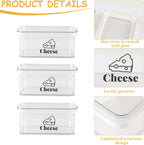 Cheese Container for Refrigerator 3 Pack,Shredded Cheese Storage Container With Lids,BPA-Free Deli Meat Storage Containers,Cream Cheeses,Fridge Organizers and Storage for Slice Cheeses Holder