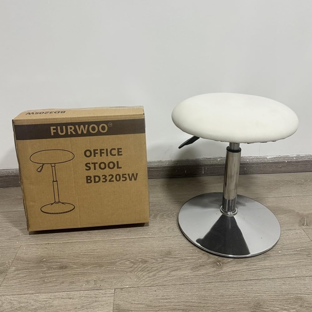 FURWOO Round Vanity Chair Height Adjustable Mini Bar Stool for Salon Spa Smal...