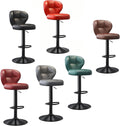 Reception Chair, Home Office Desk Chair, Adjustable Swivel Barstools, Metal Bar Stools, for Lobby, Training Room, Meeting Room(Black Chassis,Browns)