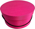 Sarah's Hat Boxes Classic Cerise Hat Box – 8.75" x 4.5" (Dia. x Ht.) Handmade in USA – Odorless Non-Toxic Adhesive, Cording Handle – Premium Storage for Hats & Accessories