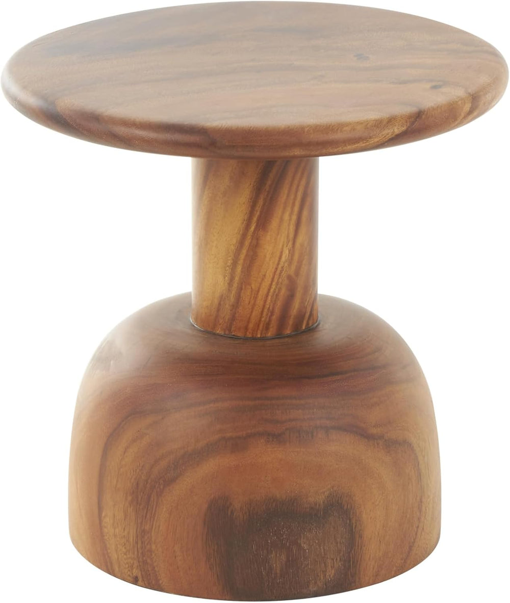 Deco 79 Wood Handmade Side End Accent Table End Table with Rounded Block Base...