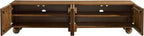 Modway Sorren 71 Inch Scalloped TV Stand in Walnut – 4 Door Media Console Cabinet – Modern Storage TV Stand with Doors