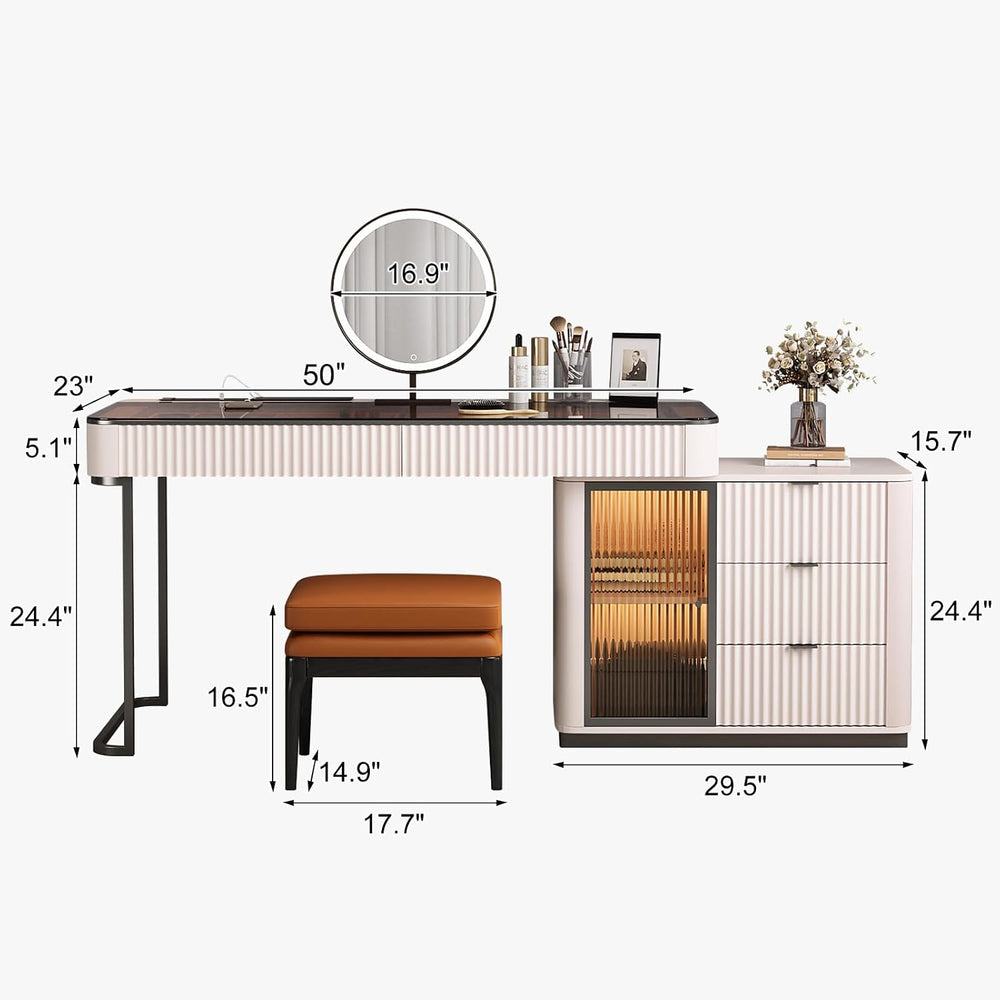 Larits Makeup Vanity, Very Easy to Assemble，Dressing Table Desk in one, Super...