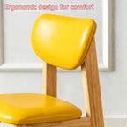 Dining Chairs, Waiting Room Chair, Solid Wood Modern Dinner Stool, Bar Stool, with Curved Backrest, for Kitchen, Living Room, Study(Browns)
