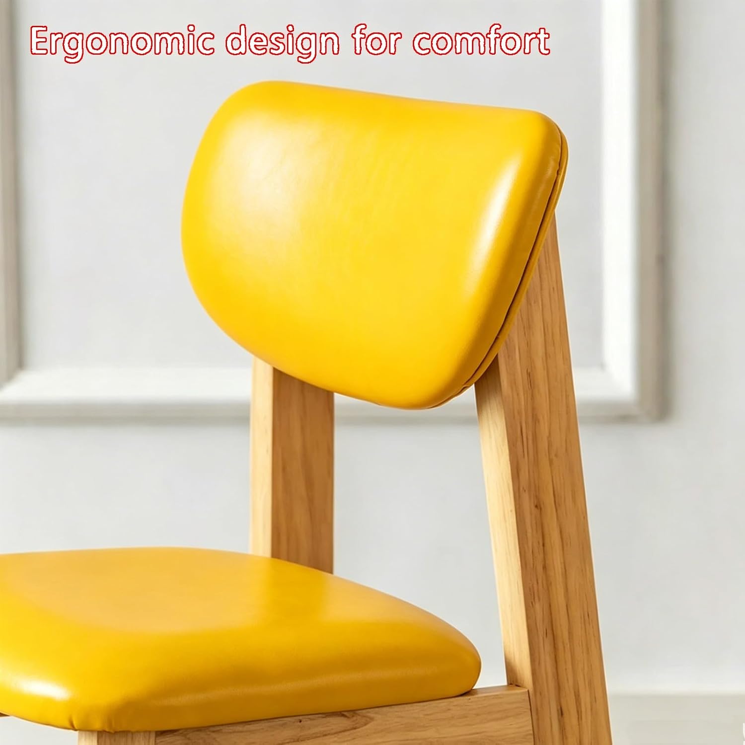 Dining Chairs, Waiting Room Chair, Solid Wood Modern Dinner Stool, Bar Stool, with Curved Backrest, for Kitchen, Living Room, Study(Browns)