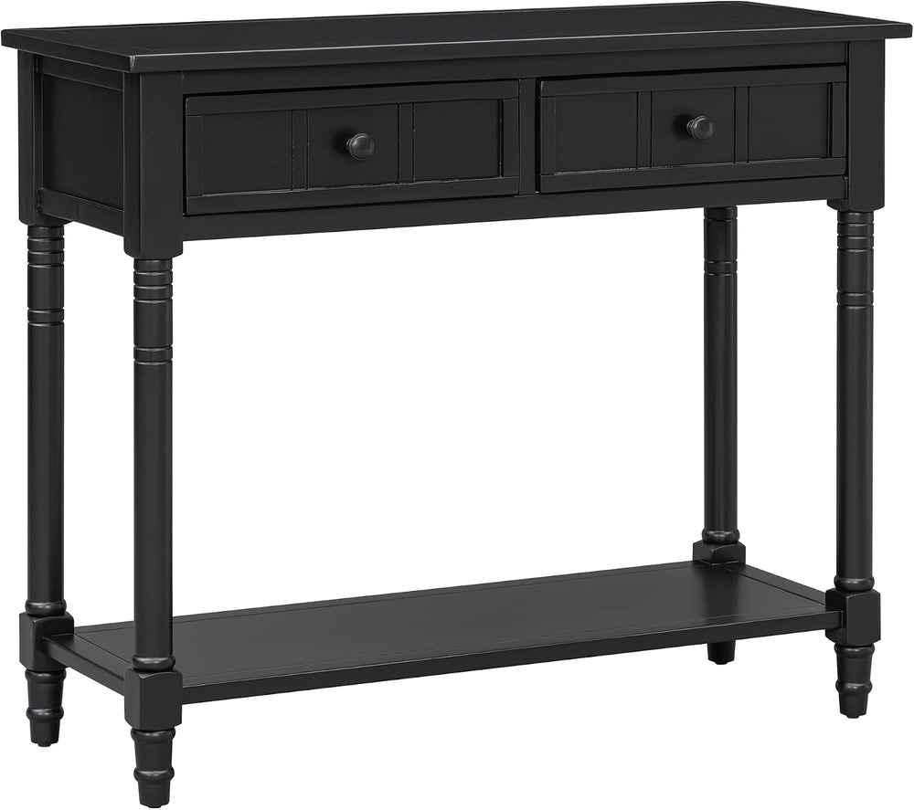P PURLOVE Console Table Sideboard Wooden Sofa Table with 2 Drawers and Bottom...