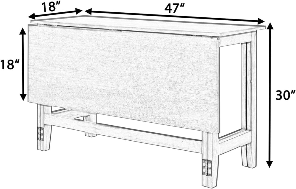 GDFStudio Marford 47" Extendable Dining Table, Modern Rectangular Kitche...