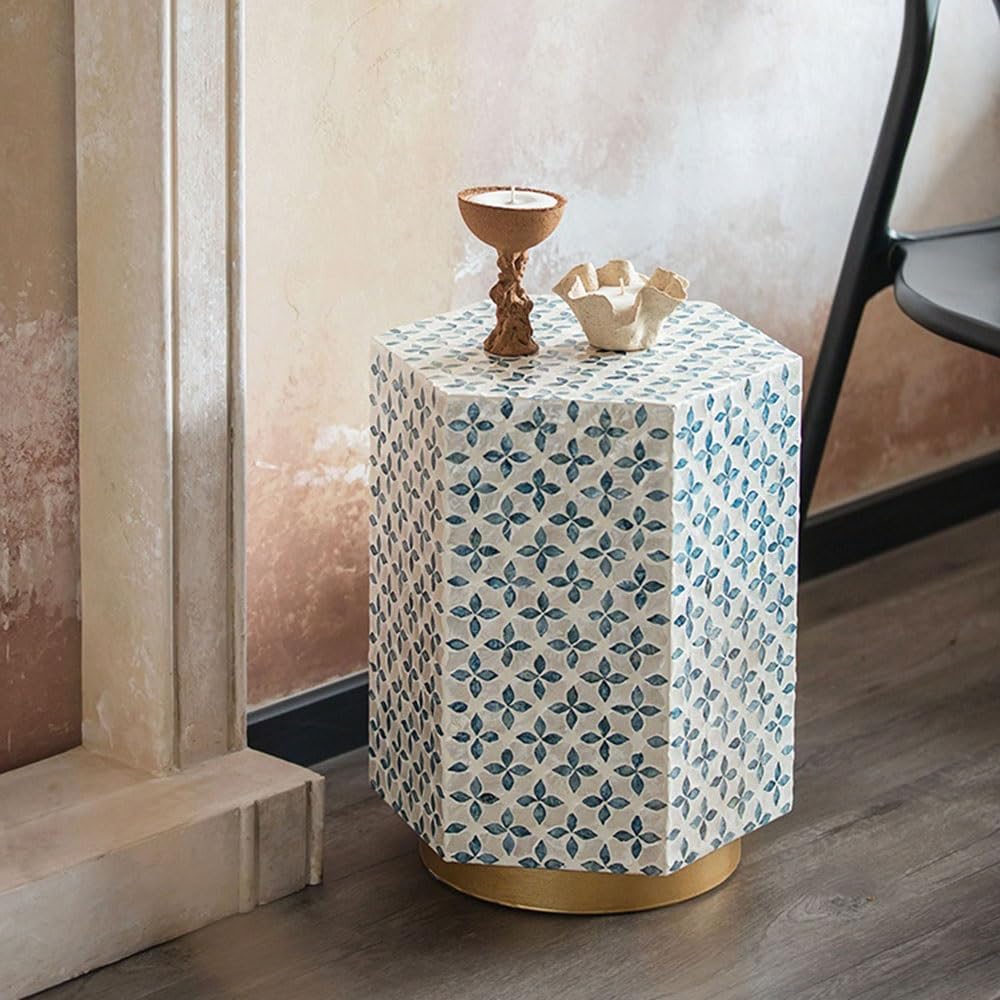 Mobile Side Table Handmade Shell Shaped Table Living Room Sofa Side Dining Co...
