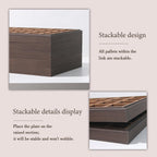 Wood Jewelry Organizer Tray, Earrings Holder (Brown, 2Pc, 24 Grids) | Stackable Earrings Organizer, Earrings Display Tray, 24 Grids Ring Holder, Space-Saving Storage
