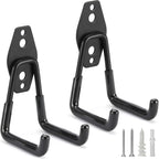 2 Pack Heavy Duty Garage Hooks Storage Organizer Wall Mount Power and Garden Tool Hangers, for Hanging Ladders, Ropes, Hose, Bulk Items