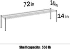 14" Deep x 72" Wide x 14" Height Wire Shelving Kit | 1-Tier | NSF Commercial Storage Rack Unit