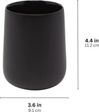 Matte Black Toothbrush and Toothpaste Holder and Cup for Bathroom Vanity and Countertop, Round Organizer for Electric Toothbrushes, Floss, Razors, Cotton, and Mouthwash