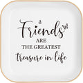 Friendship Gifts for Women – Friend Birthday Gifts for Women – Jewelry Tray | With “Friends Are The Greatest Treasure In Life” – Birthday Gifts, Friend Gift – Ceramic Ring Dish, Mothers Day Gifts