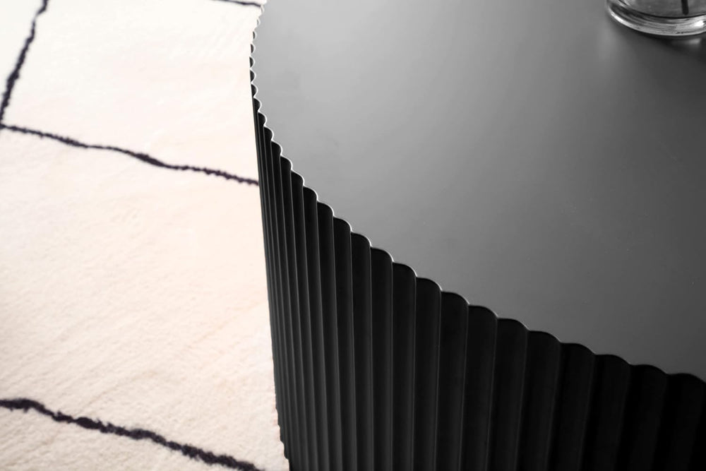 32" Textured MDF Side Coffee Table, Small Nesting Tables with Space Savi...