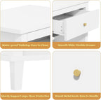 Kids' Nightstands with One Drawer, Toddler Night Stand for Bedroom Living Room, Nightstand for Kids Room Functional Girl End Table Storage Night Stand for Girls Bedroom, Easy Assembly(White)