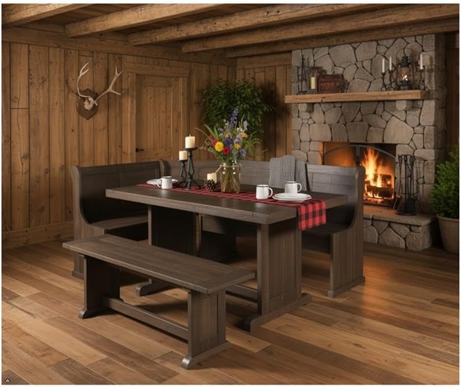 Pemberly Row 4-Pieces Dining Set Wood, Rectangular in Cherry (36" H x 75...
