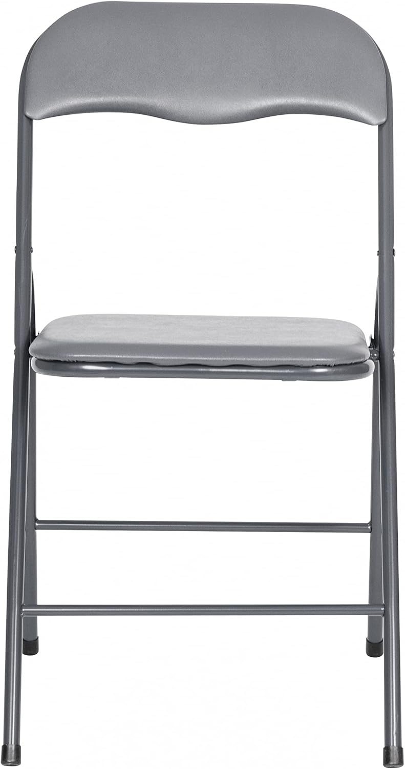 EMMA + OLIVER Gray Square Folding Card Table and Chairs Set for 4 Players | L...