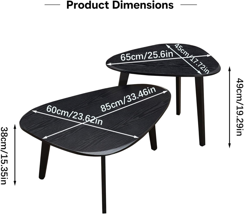 Nesting Coffee Table Set of 2-Mid Century Modern Coffee Table | Guitar Pick S...