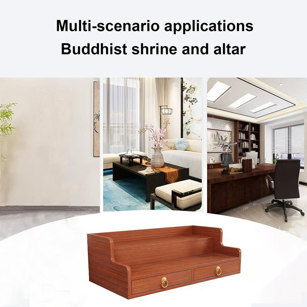 Wall Hanging God Shelf, Buddhist Altar De Madera Shrine with Retractable Pull...