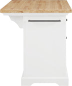 Crosley Furniture Julia Wood Top Kitchen Island with Storage Drawers, Shelves, and Spice Rack, White
