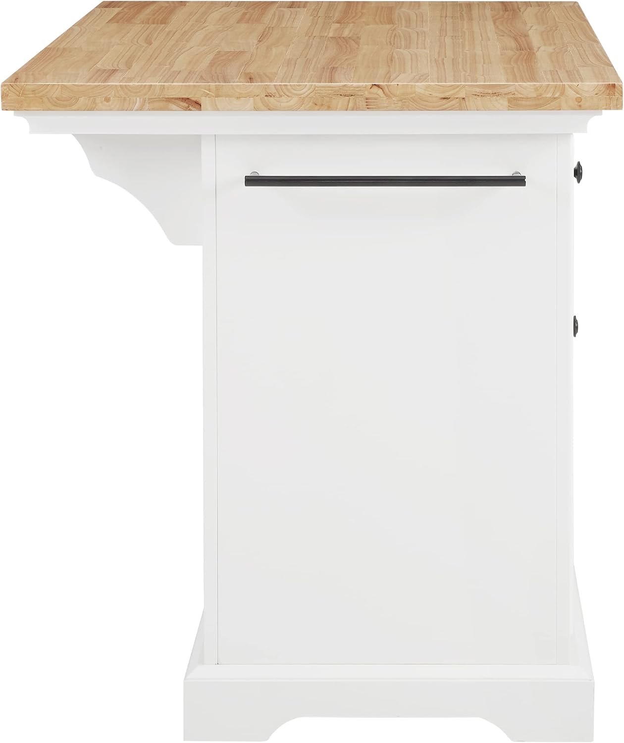 Crosley Furniture Julia Wood Top Kitchen Island with Storage Drawers, Shelves, and Spice Rack, White