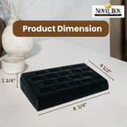 Novel Box 18-Slot Black Velvet Rings/Earrings/Cufflinks Holder Tray 8.25x4.5x1.75 Inches - Ring Holder Organizer for Selling or Personal Use - Jewelry Display Trays for Special Occasions