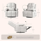 MAMAZING Lullapod Power Nursery Recliner Rocking Chair, Triple Motor Power Recliner with HugAssist Armrest, 270° Swivel Glider and Quiet Rocking Chair Nursery with Dual Charging Port and Storage