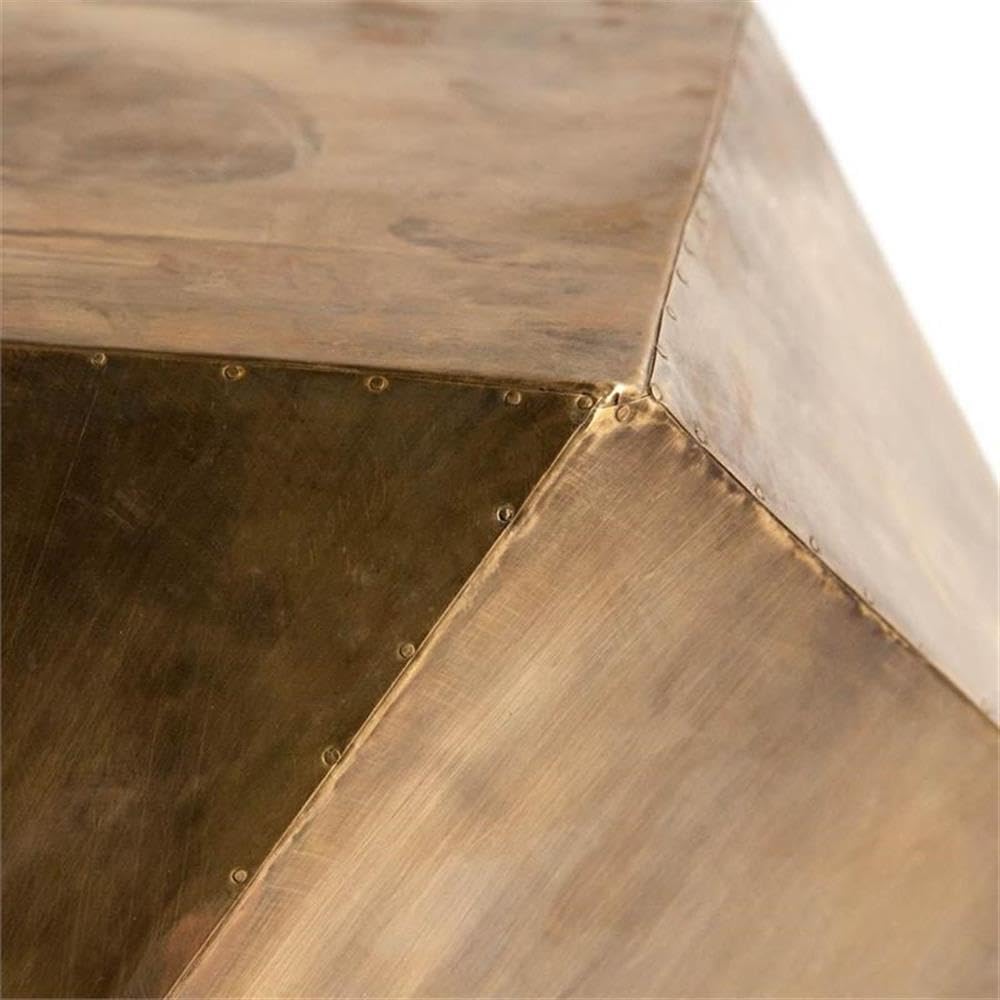 Pemberly Row Hexagonal Brass Metal Plated End/Side Table, 26"x18.5"...