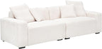 Ball & Cast 104" Modular Sectional Sofa,Cloud Sectional Couch with 4 Pillows,Loveseat Couches W/Deep Seat and Armrest,4 Seater Sectional Sofa for Living Room,Apartment,Corduroy Fabric,Beige