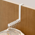 Over the Door Hanger Portable Coat Rack Heavy Duty Folding Hanging Clothes Rack for Space Saving Coat Towels for Bedroom Bathroom (White)