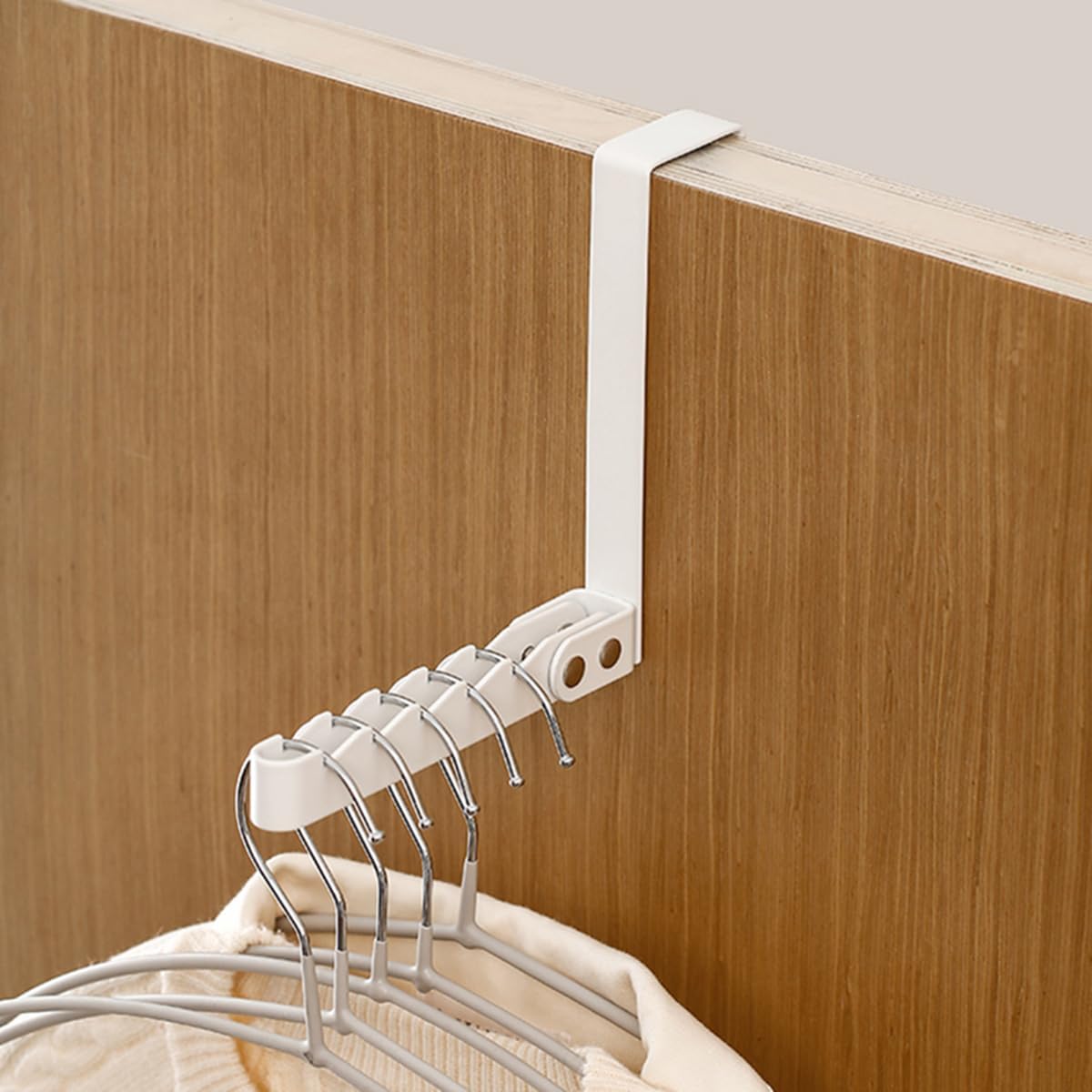 Over the Door Hanger Portable Coat Rack Heavy Duty Folding Hanging Clothes Rack for Space Saving Coat Towels for Bedroom Bathroom (White)