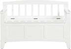 OSP Home Furnishings Metro Mission Style Wood Entry Way Bench with Storage, Sierra Snow White Finish