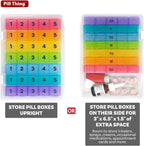 5 Times a Day Weekly Pill Box Organizer Case, Secure 7 Day Pillbox with Medication Schedule (5 Time-a-Day)