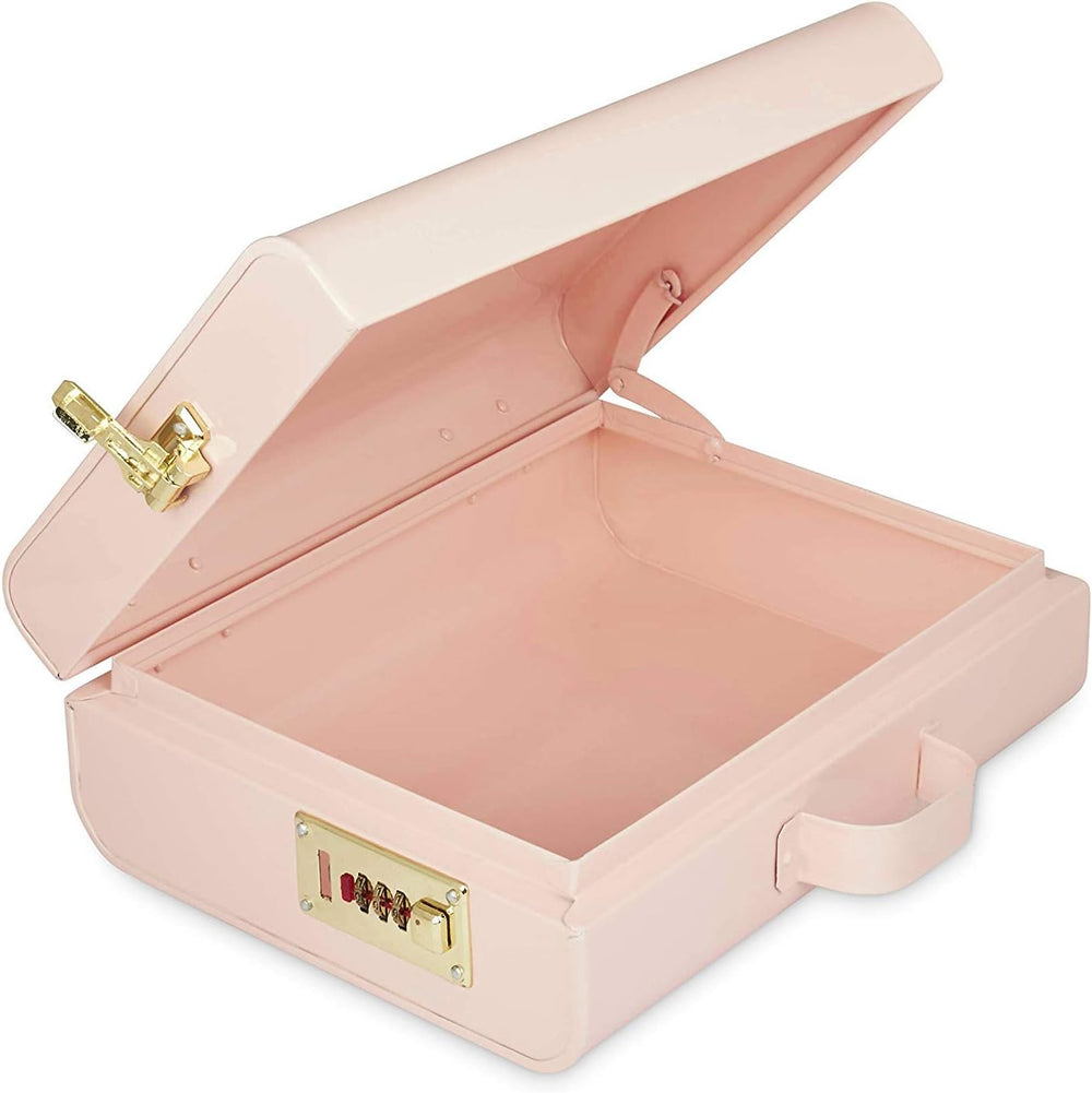 Elan Metal Rectangular Briefcase Storage Trunk, Jewelry & Makeup Storage ...
