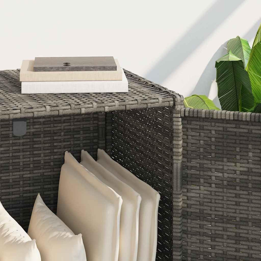 Grey Outdoor Storage Cabinet for Patio and Garden with 4 Shelves, Durable PE ...