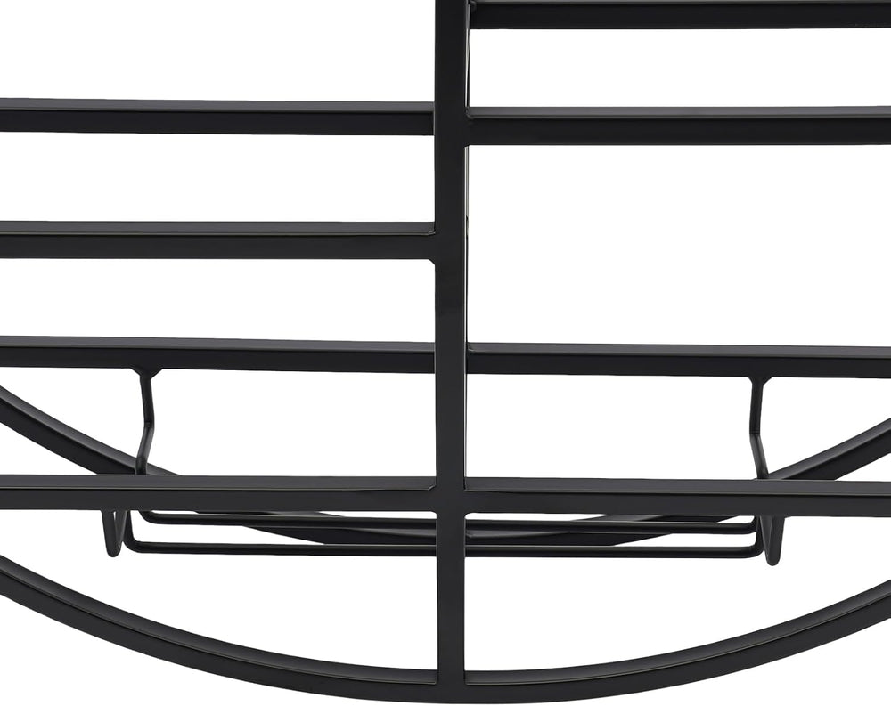 Round Wall Mounted Wine Rack with Wine Glass Shelf Goblet Holder- 23.6 Inch F...