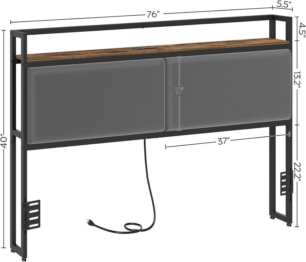 YATINEY King Size Headboard Only, Head Board with Sliding Charging Station, I...