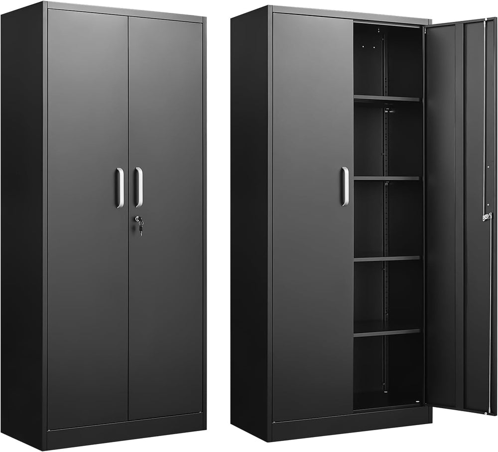 Approgreent Metal Storage Cabinet with Adjustable Shelves, Garage Cabinet wit...