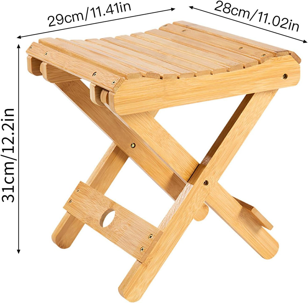 Foldable Bamboo Stoo l Outdoor Camping Stoo l Fishing Chair Stoo l Bamboo Ste...