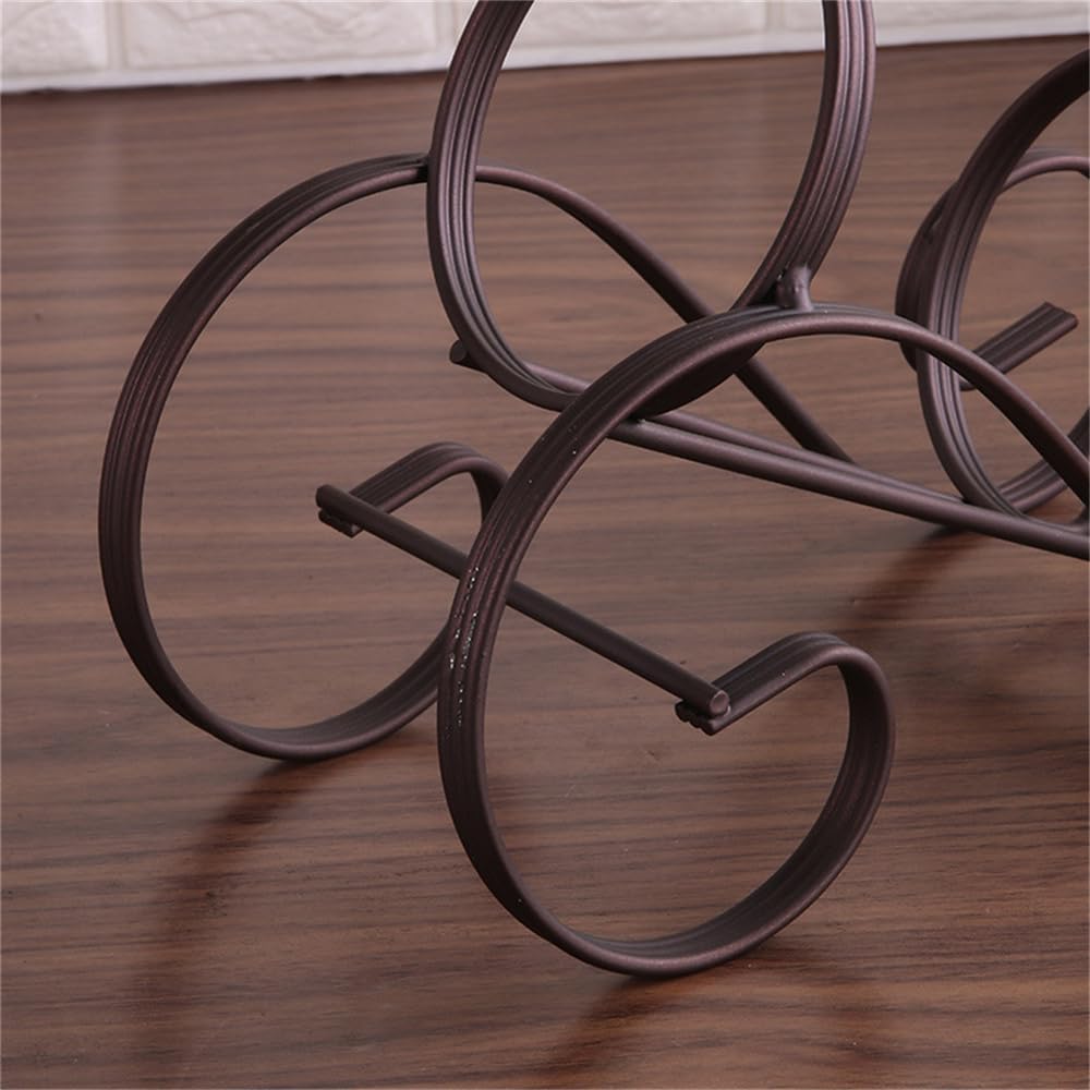Retro S-Shape Red Wine Bottle Holder Metal Furnishing Craft