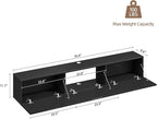 Floating TV Stand with 3 Doors, 70IN Wall Mounted TV Cabinet, Floating Media Console Entertainment Center with Storage, Under TV Shelf for Bedroom Living Room,Black