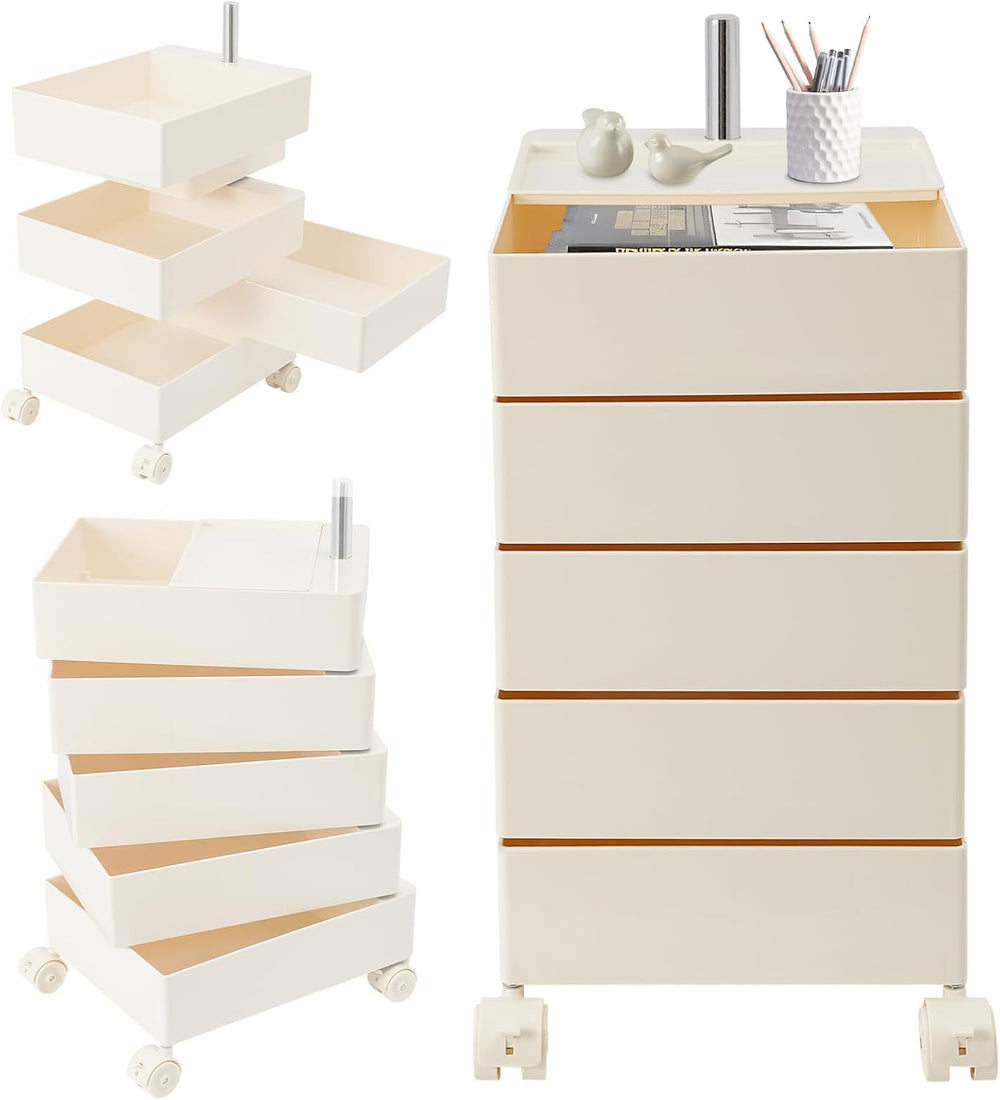 360° Movable Rotating Storage End Table Sofa Side Cabinet Laptop Bedside Tabl...