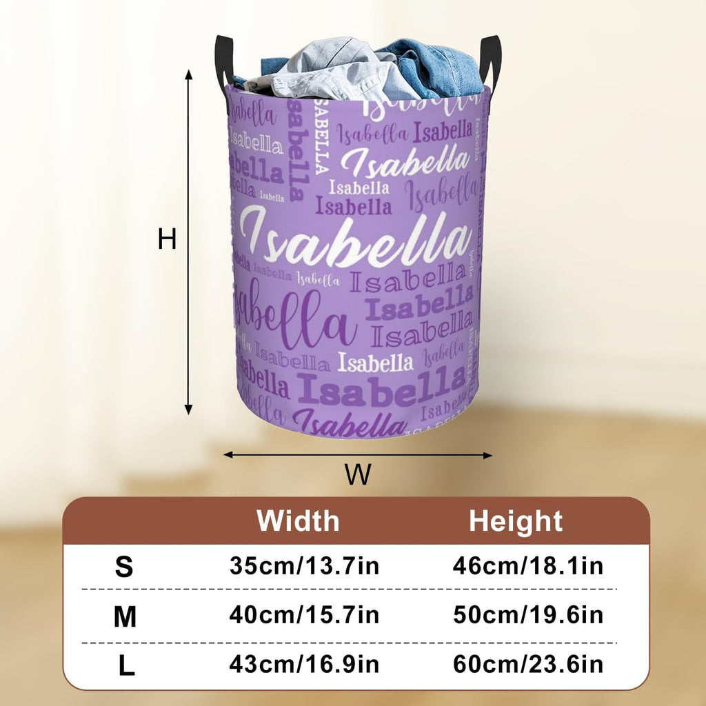Custom Name Laundry Hamper, Personalized Laundry Baskets with Name for Boys Girls Women Men, Customized Collapsible Dirty Clothes Hamper Easy Storage Gifts for Bedroom Bathroom Living Room