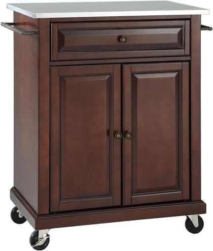 Crosley Furniture Compact Rolling Cart, Stainless Top