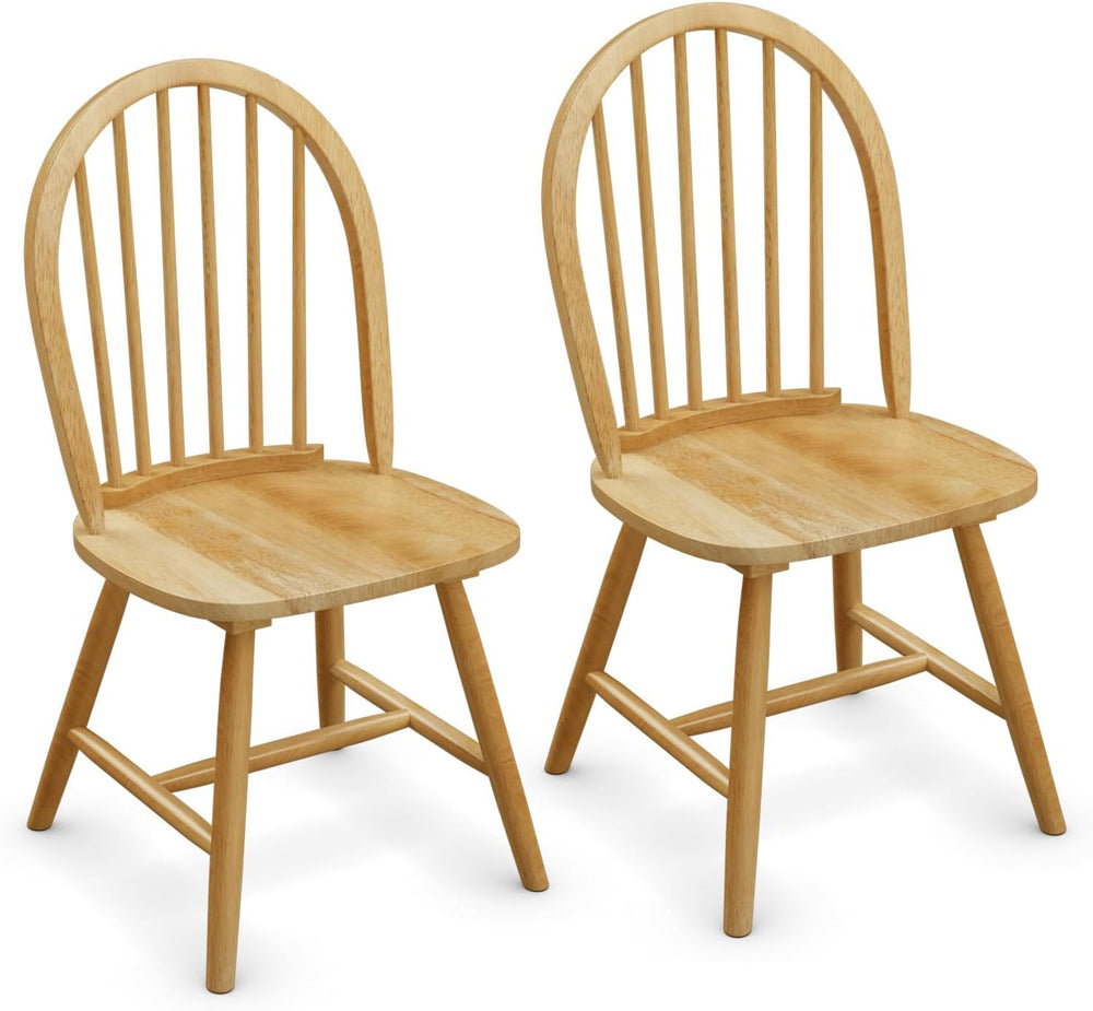 POWERSTONE Dining Chairs Set of 2, Wood Windsor Chairs with Spindle Back Coun...