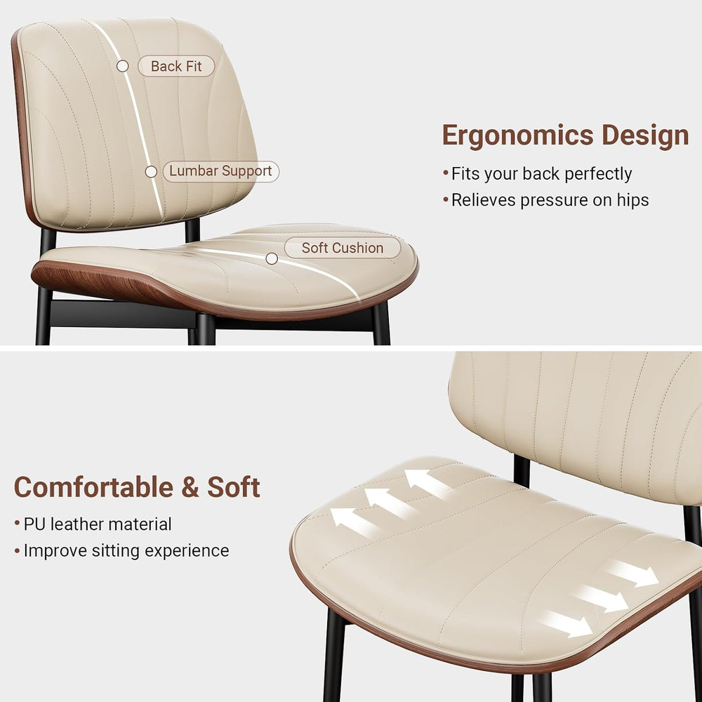 YaFiti Dining Chairs Set of 2, Mid Century Modern PU Leather Kitchen Chairs |...