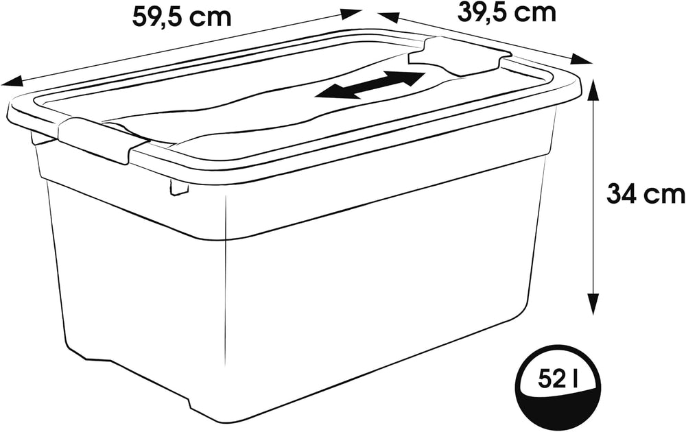 OKT Solido Box Plastic Graphite, Plastic, Graphite, 52 L